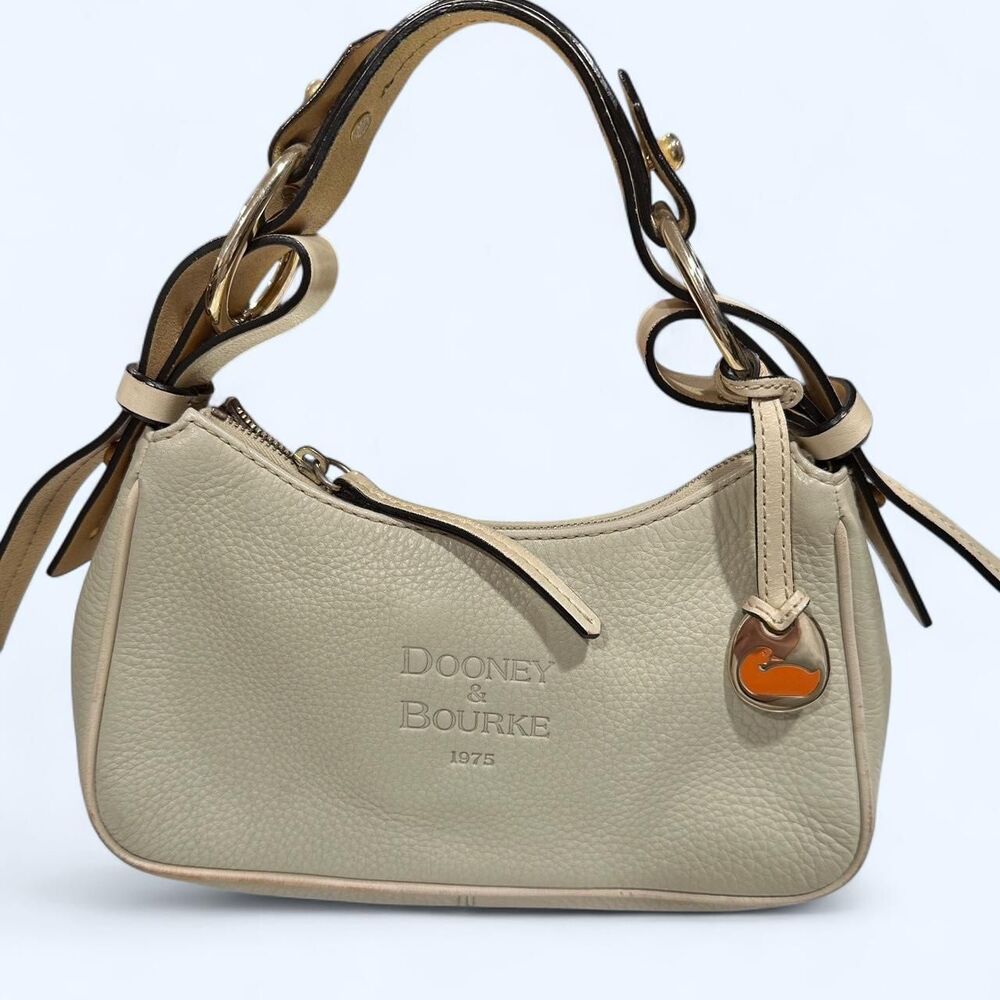 Dooney & Bourke Quiet Luxury Y2K Shoulder Bag Cream Pebble Leather Duck Logo